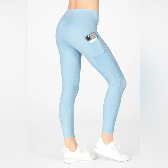 Fabletics Anywhere High-Waisted Moto 7/8 Length Leggings Blue Size Extra Small - Picture 10 of 11